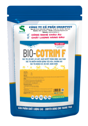 BIO-CONTRIM F ĐẶC TRỊ LỒI MẮT, LỞ LOÉT, XUẤT HUYẾT TRẮNG MANG, GAN THẬN ĐẶC TRỊ NHIỄM KHUẨN ĐƯỜNG TIÊU HÓA, CHƯỚNG HƠI ĐẶC TRỊ NGHẸO CỔ, MÙ MẮT, BÁNG NƯỚC